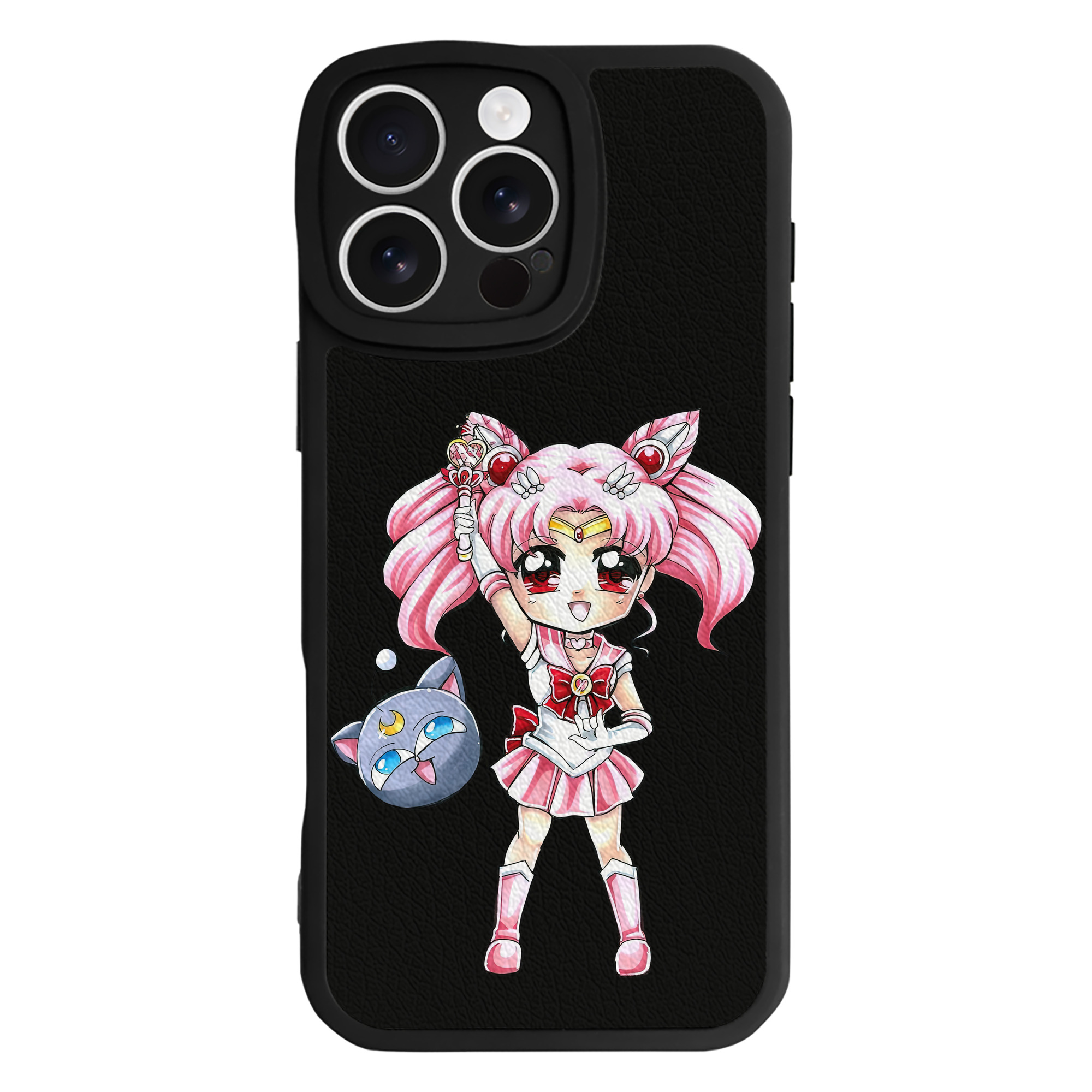 （画像用） 美少女戦士セーラームーン ちびうさ Sailor Moon Chibiusa Tsukino Usagi Small Lady Serenity 【iPhone 16シリーズ対応】シリコンスマホケース（レザー調） 材質：シリコン